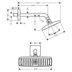 Hansgrohe Douche de tête Raindance E 240 avec bras de douche chromé