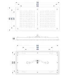 Pommeau De Douche, Flexible Et Barre De Douche|Bernstein Douche de tête rectangulaire pour montage plafond, 70x38cm, DPG5019