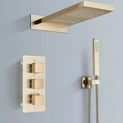 Signature Douche Luxe Encastrée dorée en laiton