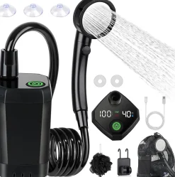 Pommeau De Douche, Flexible Et Barre De Douche|Vendos85 Douche portable de camping 4 modes avec batterie 6000mAh