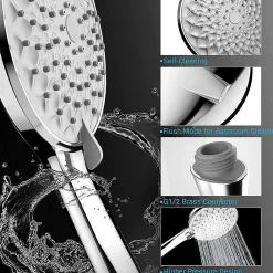 Pommeau De Douche, Flexible Et Barre De Douche|Deko Douche réglable, douche à jets puissants, douche à haute pression, pommeau de douche à économie d'eau
