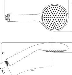 Pommeau De Douche, Flexible Et Barre De Douche|GoodHome Douchette 1 jet chromé/blanc Cavally