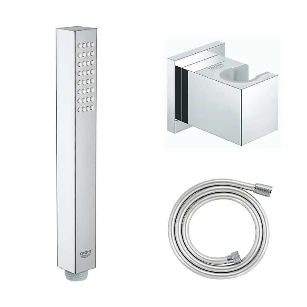 Grohe Douchette 1 jet Vitalio Joy Cube Stick chromé avec flexible 150 et support carré
