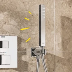Grohe Douchette 1 jet Vitalio Joy Cube Stick chromé avec flexible 150 et support carré