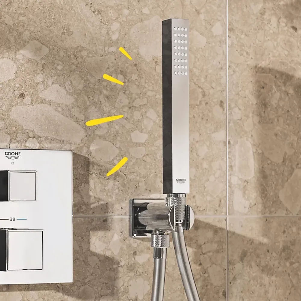 Grohe Douchette 1 jet Vitalio Joy Cube Stick chromé avec flexible 150 et support carré