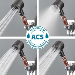 Pommeau De Douche, Flexible Et Barre De Douche|Passat Douchette 5 jets argent Pure Shower Eco