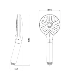 Pommeau De Douche, Flexible Et Barre De Douche|GoodHome Douchette 3 jets, chrome, Amariss