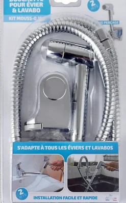 MTK Douchette 2 jets chromée pour robinet de lavabo et évier, Mouss-O Jet