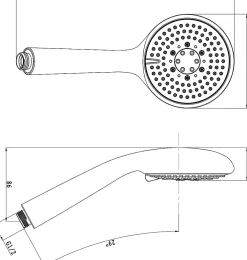 Pommeau De Douche, Flexible Et Barre De Douche|GoodHome Douchette 3 Jets Cavally noir