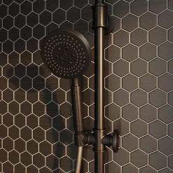 Pommeau De Douche, Flexible Et Barre De Douche|GoodHome Douchette 5 jets noir Selenga