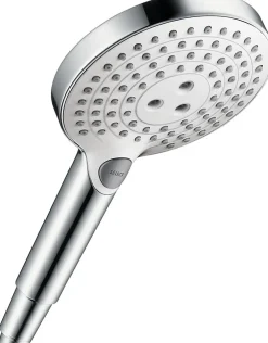 Pommeau De Douche, Flexible Et Barre De Douche|Hansgrohe Douchette à main 3 jets chromée, Raindance Select S 120