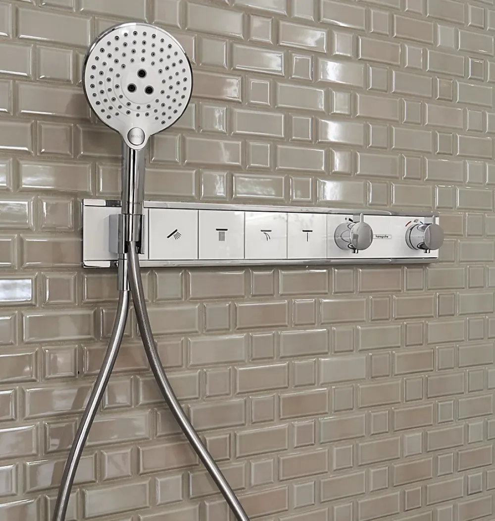 Pommeau De Douche, Flexible Et Barre De Douche|Hansgrohe Douchette à main 3 jets chromée, Raindance Select S 120