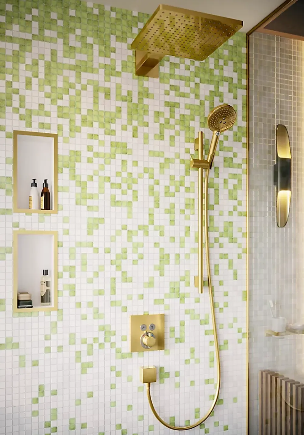 Pommeau De Douche, Flexible Et Barre De Douche|Hansgrohe Douchette à main 3 jets, doré poli, Raindance Select S 120