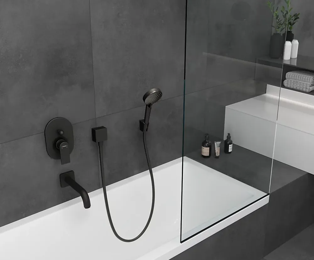 Pommeau De Douche, Flexible Et Barre De Douche|Hansgrohe Douchette à main noir mat Vernis Blend 100 Vario