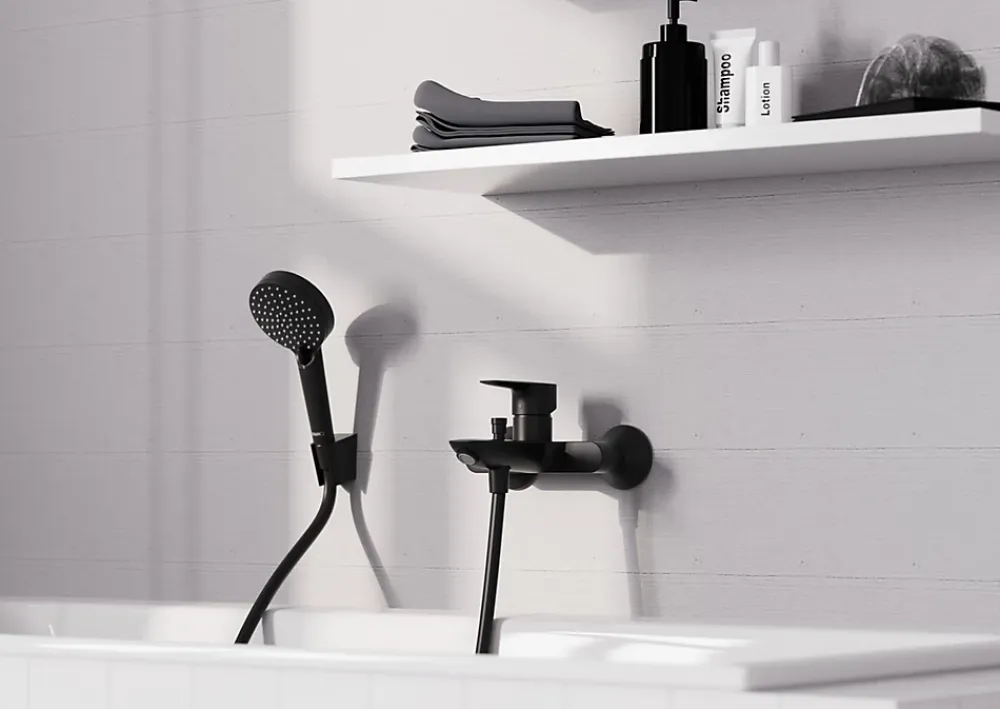 Pommeau De Douche, Flexible Et Barre De Douche|Hansgrohe Douchette à main noir mat Vernis Blend 100 Vario