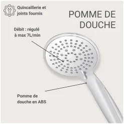 Robinet De Douche|Mob-In Douchette chromée 5 jets OLYNA