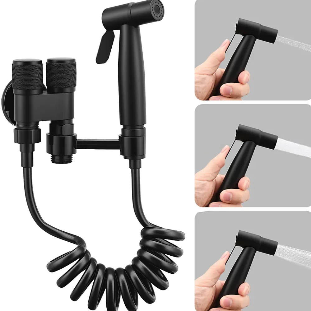Robinet De Bidet|ProximaX Douchette de bidet pour toilettes en acier inoxydable, 1-en-2 sorties, double commande, robinet et tuyau, pour toilettes, animaux