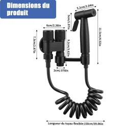 Robinet De Bidet|ProximaX Douchette de bidet pour toilettes en acier inoxydable, 1-en-2 sorties, double commande, robinet et tuyau, pour toilettes, animaux