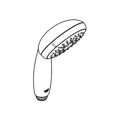 Pommeau De Douche, Flexible Et Barre De Douche|Grohe Douchette ronde 3 jets, chrome, Vitalio Start 100