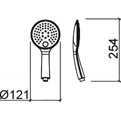 Pommeau De Douche, Flexible Et Barre De Douche|Sanindusa Douchette ronde 3 jets effet pluie effet pluie intense et effet massage sorties d'eau anti-calcaire Digit 105 chromé