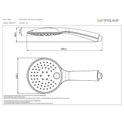 Pommeau De Douche, Flexible Et Barre De Douche|Sanindusa Douchette ronde 3 jets effet pluie effet pluie intense et effet massage sorties d'eau anti-calcaire Digit 105 chromé
