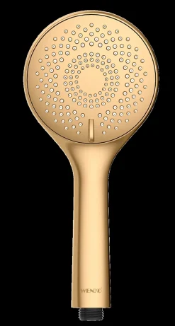 Pommeau De Douche, Flexible Et Barre De Douche|Wenko Douchette universelle ronde 3 jets Watersaving, doré,