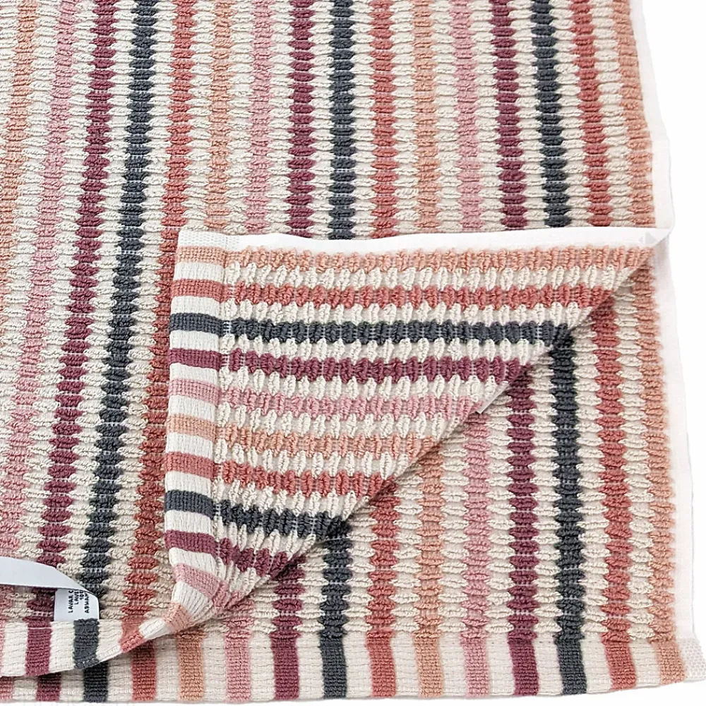 Linnea Drap de bain à rayures pur coton 100x150 cm collection BREEZE rose