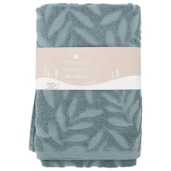 Serviette De Toilette|Atmosphera Créateur D'Intérieur Drap de bain Cisel - coton - bleu - 100x150 cm - Atmosphera