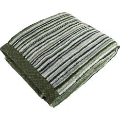 Serviette De Bain|Linnea Drap de bain coton 500g/m2 collection PURE STRIPES II Vert