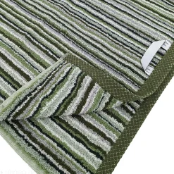 Serviette De Bain|Linnea Drap de bain coton 500g/m2 collection PURE STRIPES II Vert