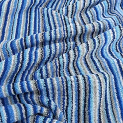 Serviette De Bain|Linnea Drap de bain coton 500g/m2 collection PURE STRIPES II Bleu