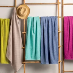 Serviette De Bain|Linnea Drap de bain éponge coton 100x170 cm coton DAMA vert chartreuse