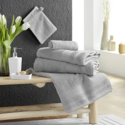 Douceur D'Intérieur Drap de Bain 90x150 cm - Collection Tendresse - Éponge 500 g,m² - 90x150cm - Gris