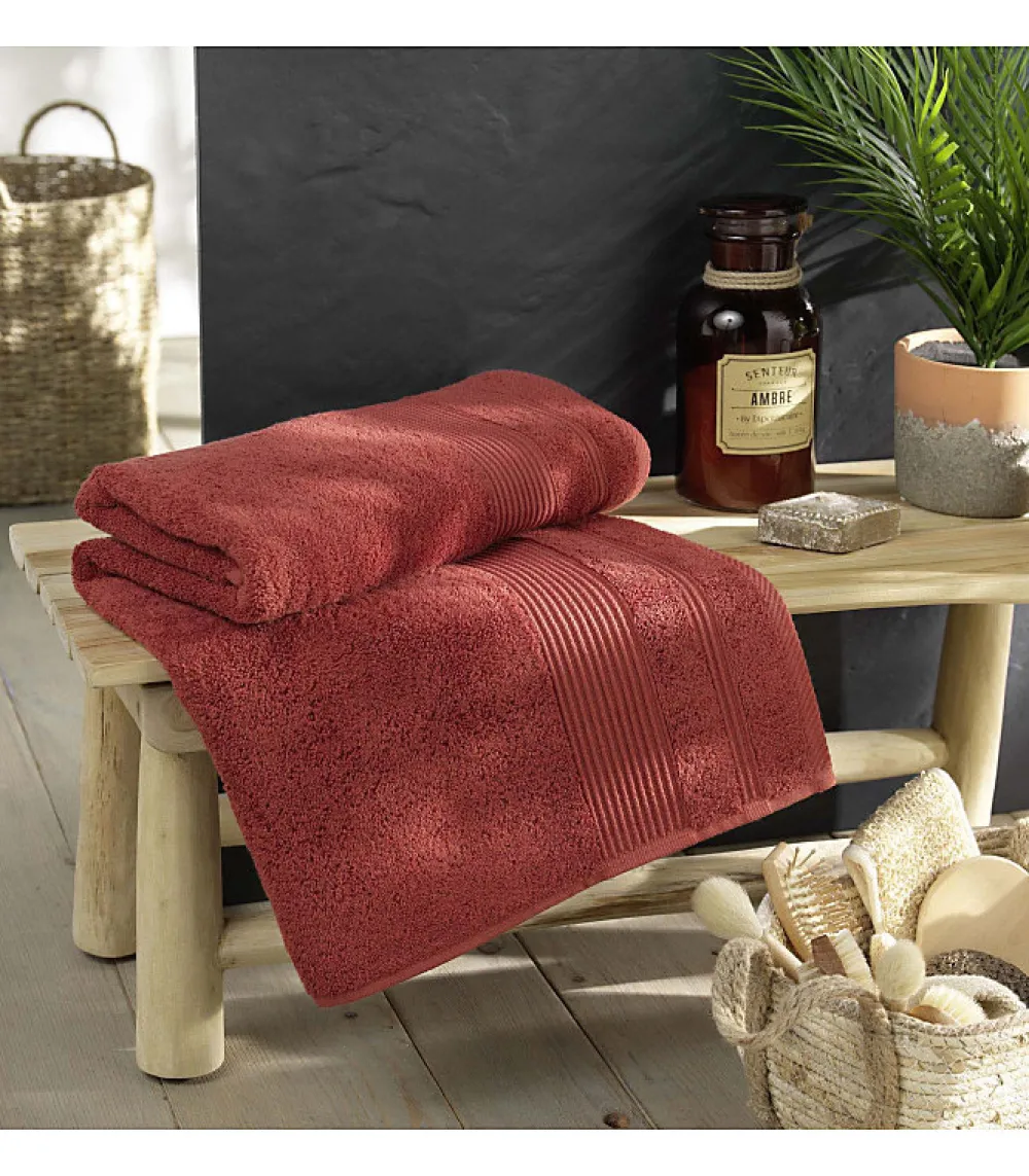 Douceur D'Intérieur Drap de Bain 90x150 cm 100% Coton Terracotta
