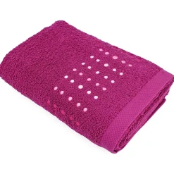 Serviette De Bain|Linnea Drap de bain 100x150 cm coton 550g/m2 PURE POINTS Violet Prune