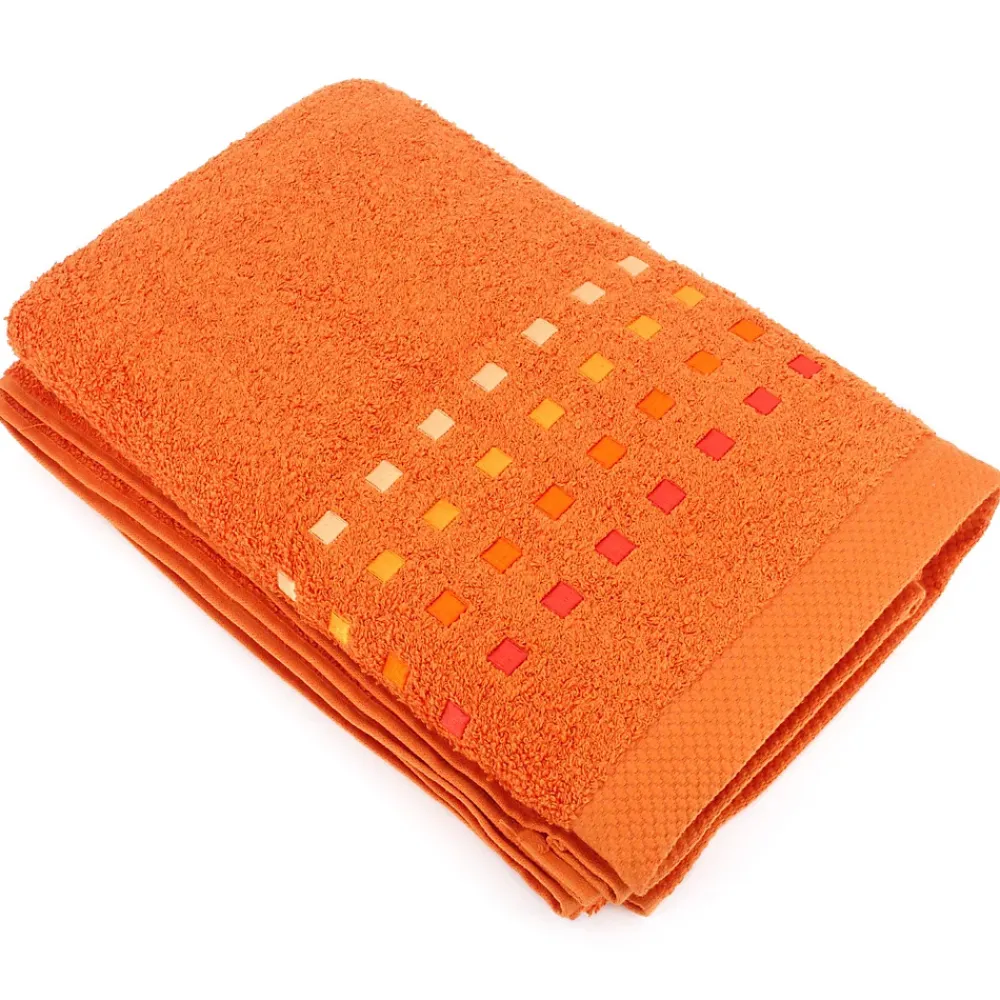 Linnea Drap de bain 100x150 cm coton 550g/m2 PURE PRIMAVERA Orange Butane
