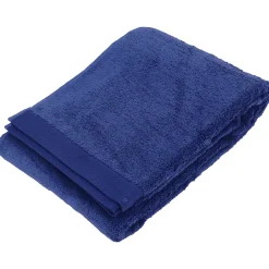 Serviette De Bain|Linnea Drap de bain 100x150 cm coton peigné ALBA bleu marine