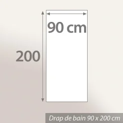 Serviette De Bain|Linnea Drap de bain 90x200 cm FICUS Vert 500g/m2 pur coton biologique