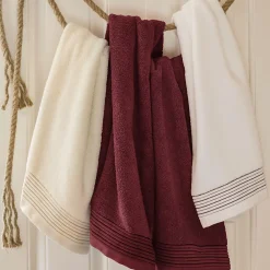 Serviette De Bain|Linnea Drap de bain 100x150 cm JULIET Rouge bordeaux 520g/m2