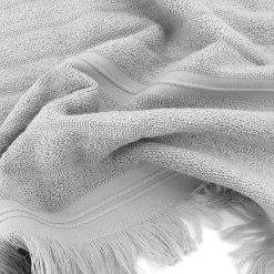Serviette De Bain|Linnea Drap de bain 100x150 cm NATURAL STRIPES gris platine