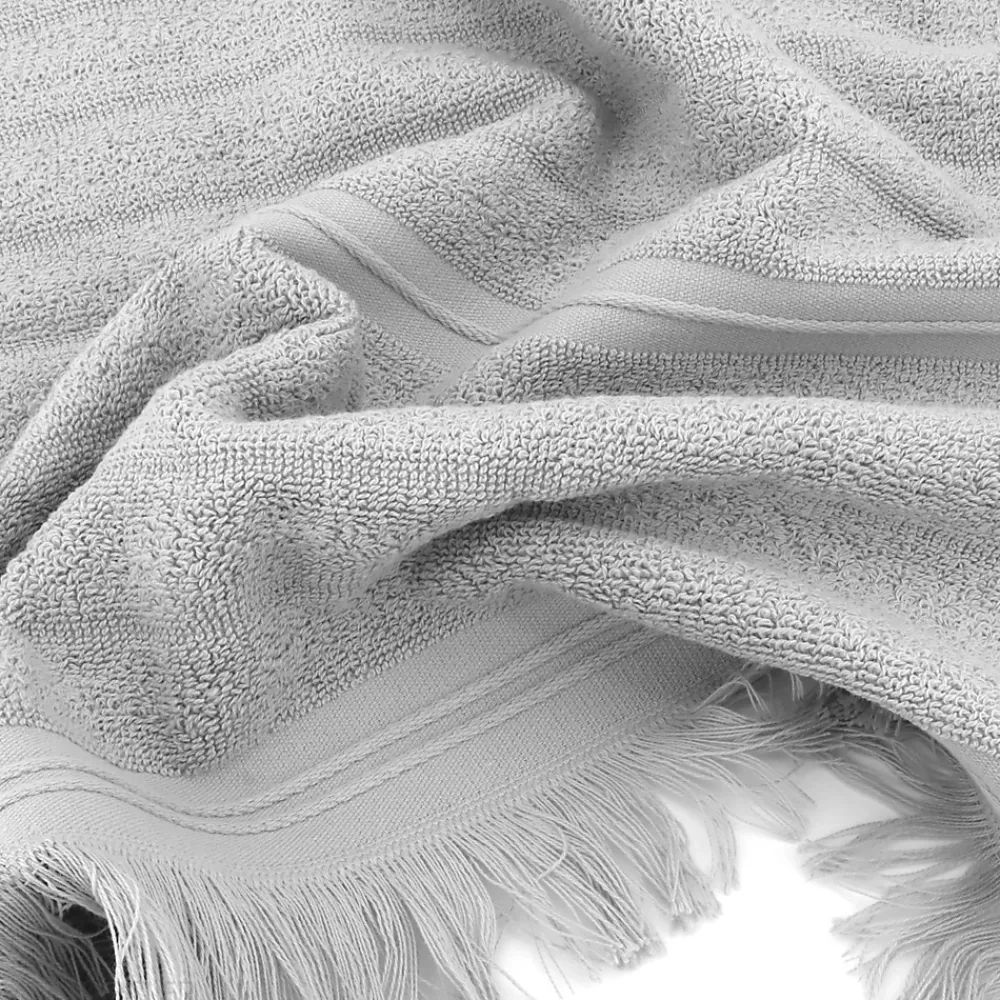Serviette De Bain|Linnea Drap de bain 100x150 cm NATURAL STRIPES gris platine