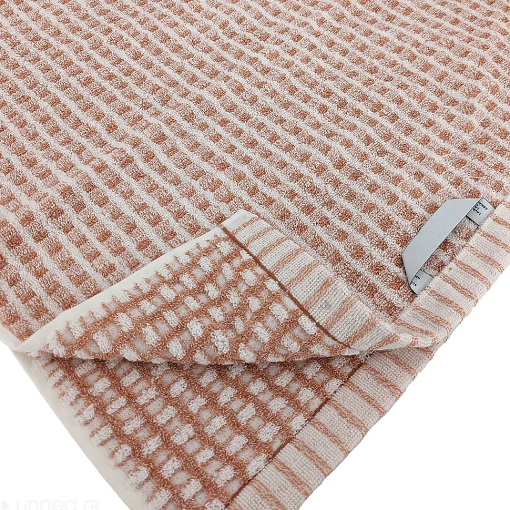 Linnea Drap de bain 100x150 cm pur coton motifs quadrillés collection GLOW marron