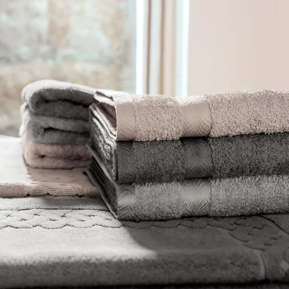 Serviette De Bain|Linnea Drap de bain 100x150 cm ROYAL CRESENT Gris Craie 650g/m2