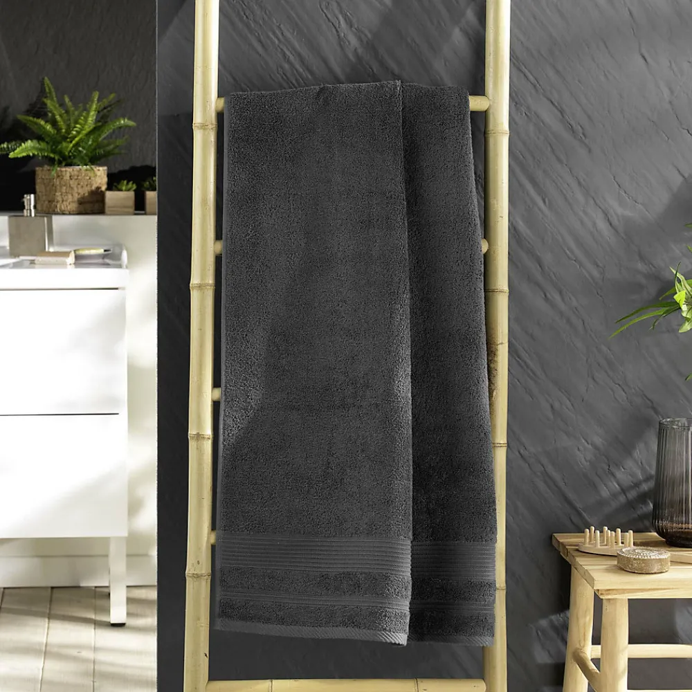 Serviette De Bain|Douceur D'Intérieur Drap de douche 70 x 130 cm eponge unie tendresse Anthracite