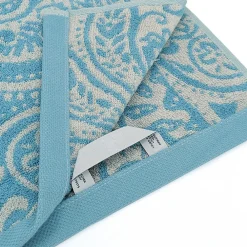 Serviette De Bain|Linnea Drap de douche coton 70x140 cm motif mandala collection PLENTY bleu