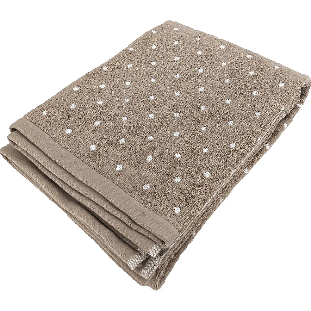 Serviette De Bain|Linnea Drap de douche en coton 70X140 cm collection EFFICIENT DOTS marron roble