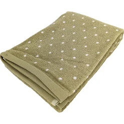 Serviette De Bain|Linnea Drap de douche en coton 70X140 cm collection EFFICIENT DOTS vert olive