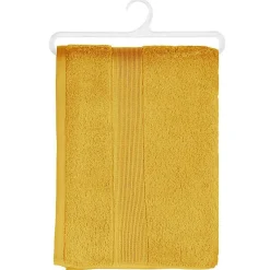Serviette De Toilette|Atmosphera Créateur D'Intérieur Drap de douche Essentiel - coton 450 gr/m² - jaune moutarde 70x130 cm - Atmosphera