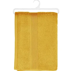 Serviette De Toilette|Atmosphera Créateur D'Intérieur Drap de douche Essentiel - coton 450 gr/m² - jaune moutarde 70x130 cm - Atmosphera