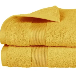 Serviette De Toilette|Atmosphera Créateur D'Intérieur Drap de douche Essentiel - coton 450 gr/m² - jaune moutarde 70x130 cm - Atmosphera